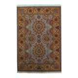 Wool Oriental Area Rug in Gold
