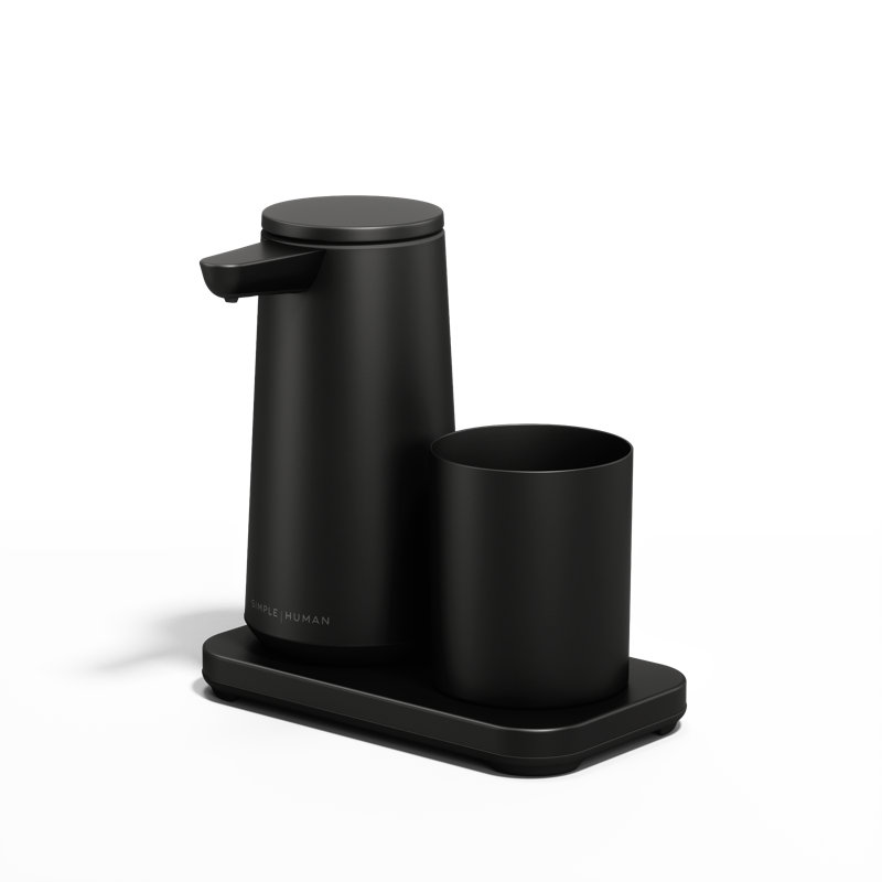 sensor pump foam + caddy + cup, matte black steel, Matte Black