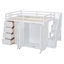 Lit mezzanine double en bois avec garde-robe intégré