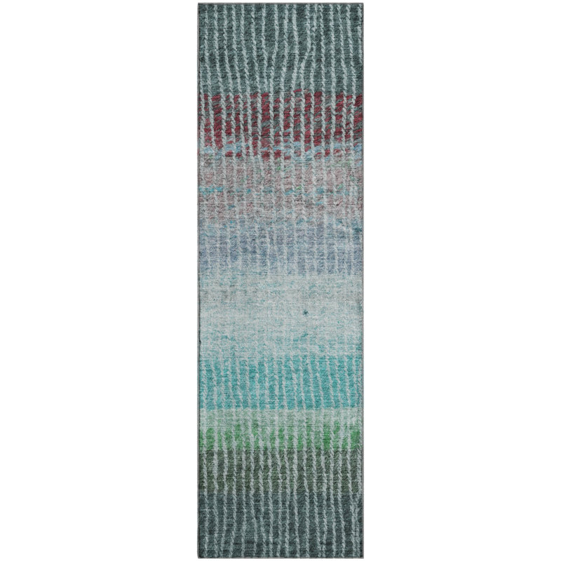 Tapis de qualité supérieure lavable à la machine Mayfield AMF2314, Tapis de couloir 2 pi 3 po x 7 pi 6 po, Sarcelle