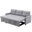 209Cm Linen Square Arms Sofa Bed-1370964164