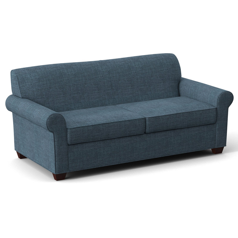 Finn 75" Rolled Arm Sofa Bed, Empire Mahogany, Archetype Anchor, Hybrid