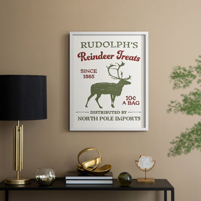 «Christmas Farm Sign Collection», reproduction encadrée en bois massif