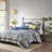 6 Piece Reversible Quilt Set With Throw Pillows Blue-108977436