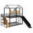 Metal House Bunk Bed With Slide And Storage Stair-724104797