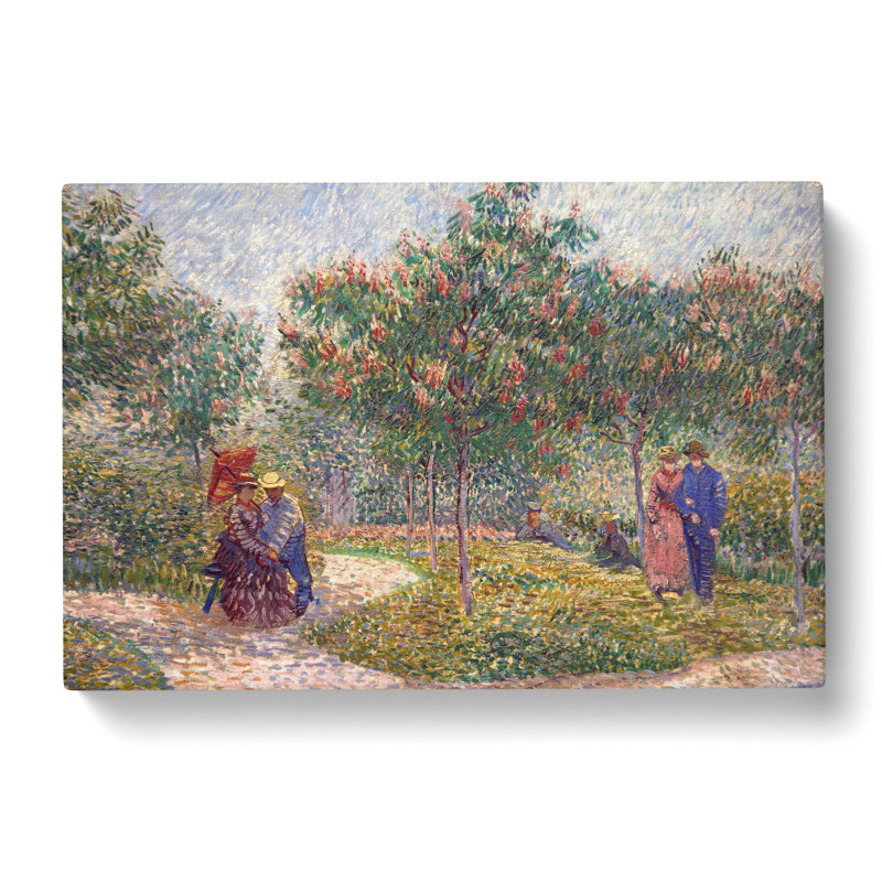 Garden With Courting Couples by Vincent Van Gogh - Wrapped Canvas Painting, 35cm H x 50cm W x 3cm D