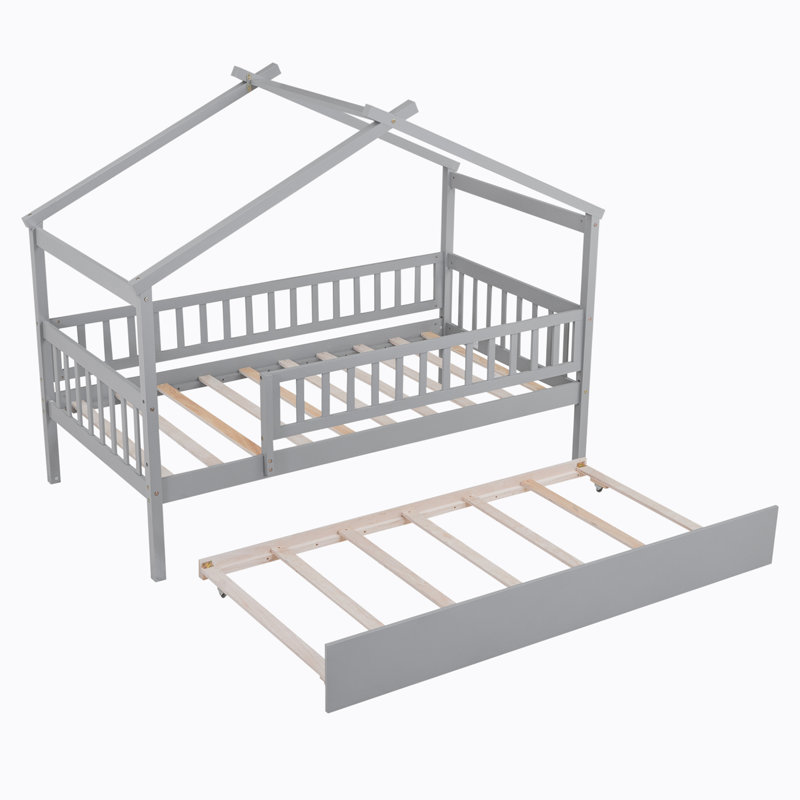 Standard Bed , Trundle Bed Included, Twin, Gray