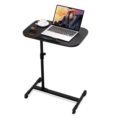 Bureau d'ordinateur Kushtrim, table debout à hauteur ajustable, bureau pour ordinateur portable avec roulettes