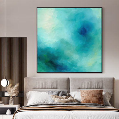 Très grande reproduction d'art sur toile - Abstrait minimaliste, œuvre d'art moderne pour le salon ou la chambre à coucher - «Assemblage requis du cadre (cadre non fini)»