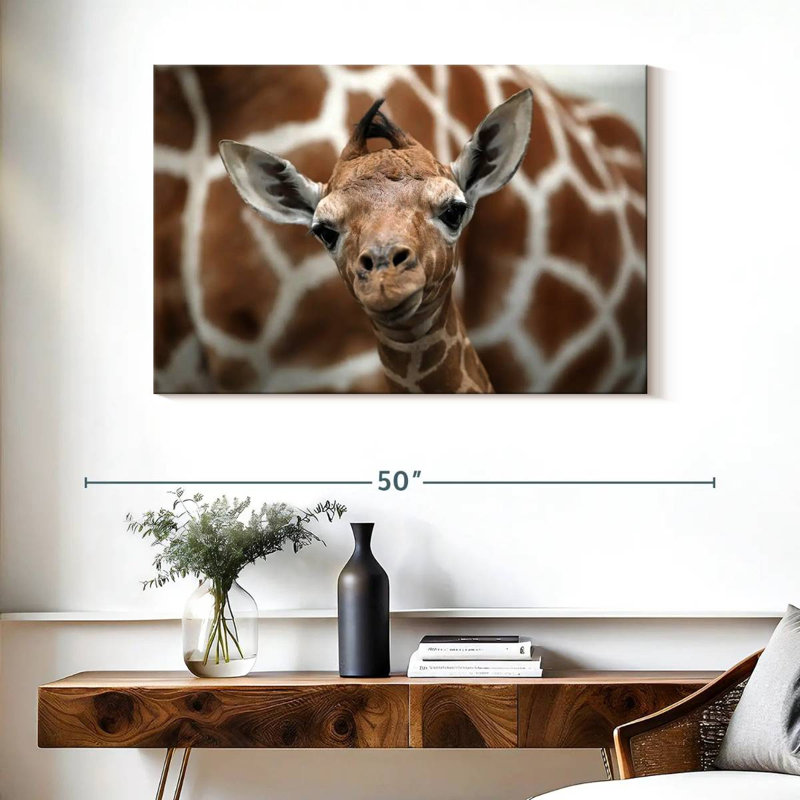 Brampt, girafe et bébé, H 26 po x l 39 po
