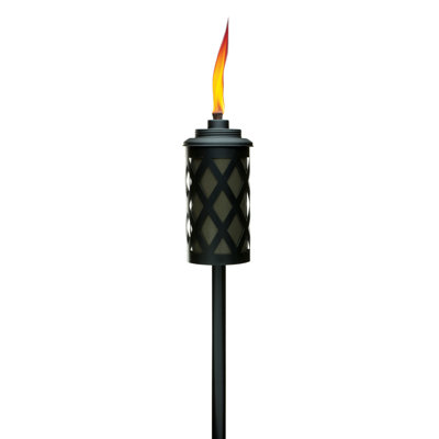 TIKI® Brand Convertible 65 Inch TIKI Torch Metal Lattice Bronze and Black + Deck Clamp - 111715368