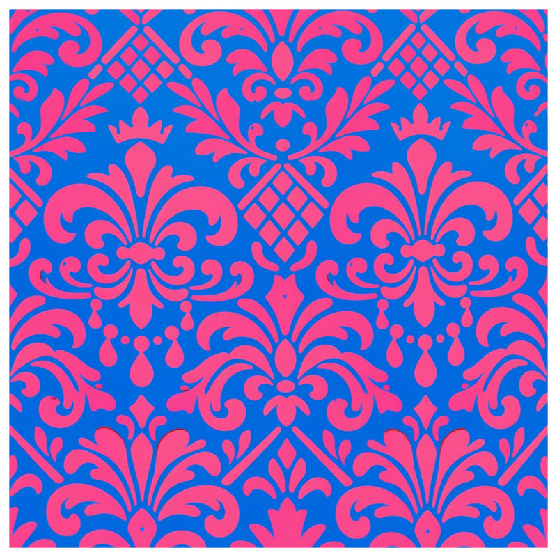 Pink Blue Damask Double Sided Throw Pillows, 14 x 14 inches