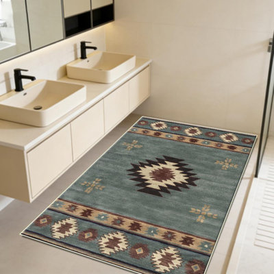 Navajo Pattern Area Rug, Soft And Lightweight, Suitable For All Seasons, Easy To Maintain And Easy To Clean, Machine Washable Carpet Floor Mat, Suitable For Living Room, Bedroom, Hallway, Balcony, Patio, Room Decor, Home Decor, Outdoor Decor