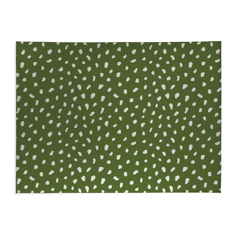 Tapis de cuisine Paint Drop, Rectangulaire 4 pi x 6 pi, Vert olive