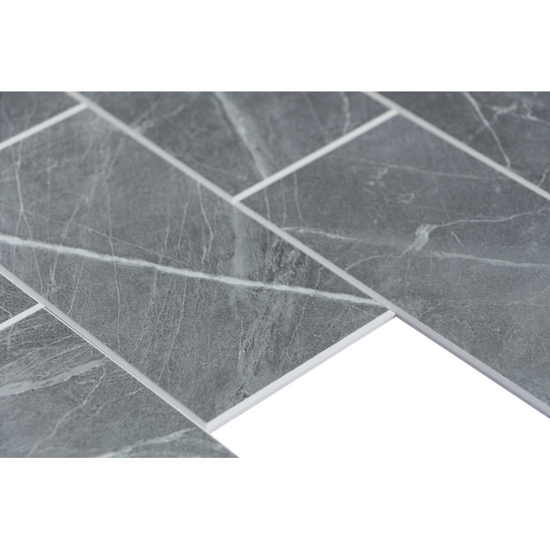 Carrelage style métro auto-adhésif en vinyle 12 po x 12 po, Gris