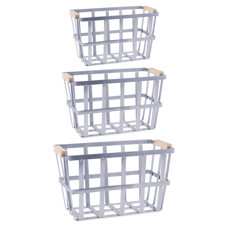 Gracie Oaks Basket, Galvanized
