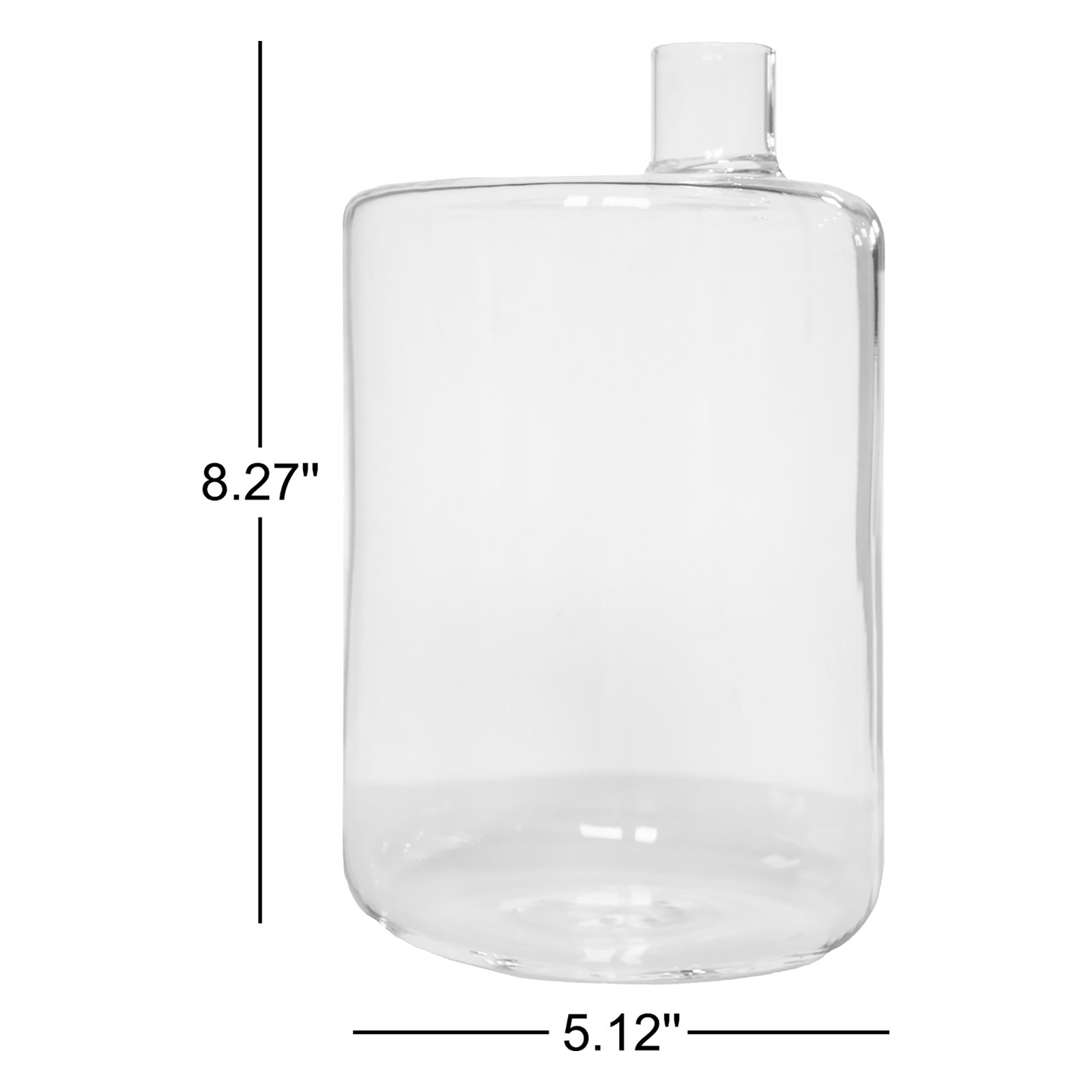 Glass Table Vase, 8.27" H x 5.12" W x 5.12" D