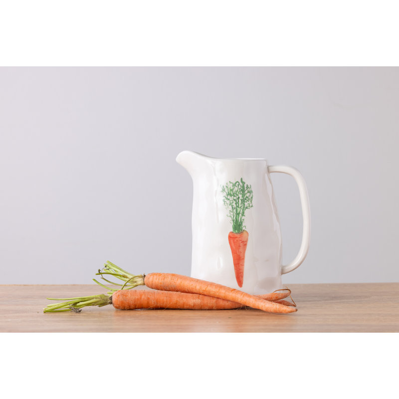 Dolomite Carrot Pitcher, White, Ceramic, Table, Kitchen, Easter, Beverage Server