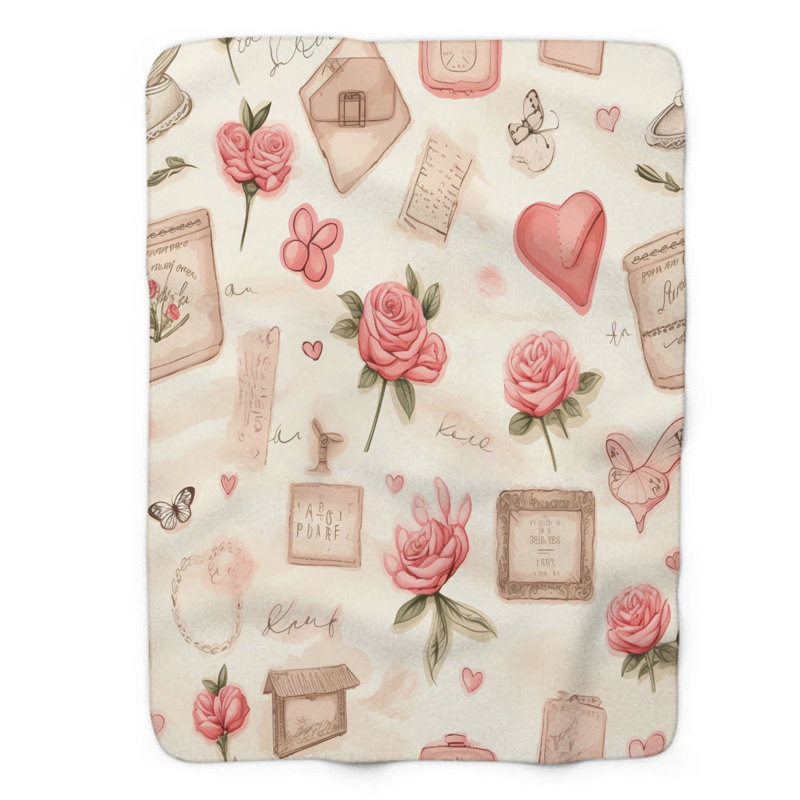 Rose rétro - couverture de qualité supérieure 1 pièce, L 50 po x L 60 po