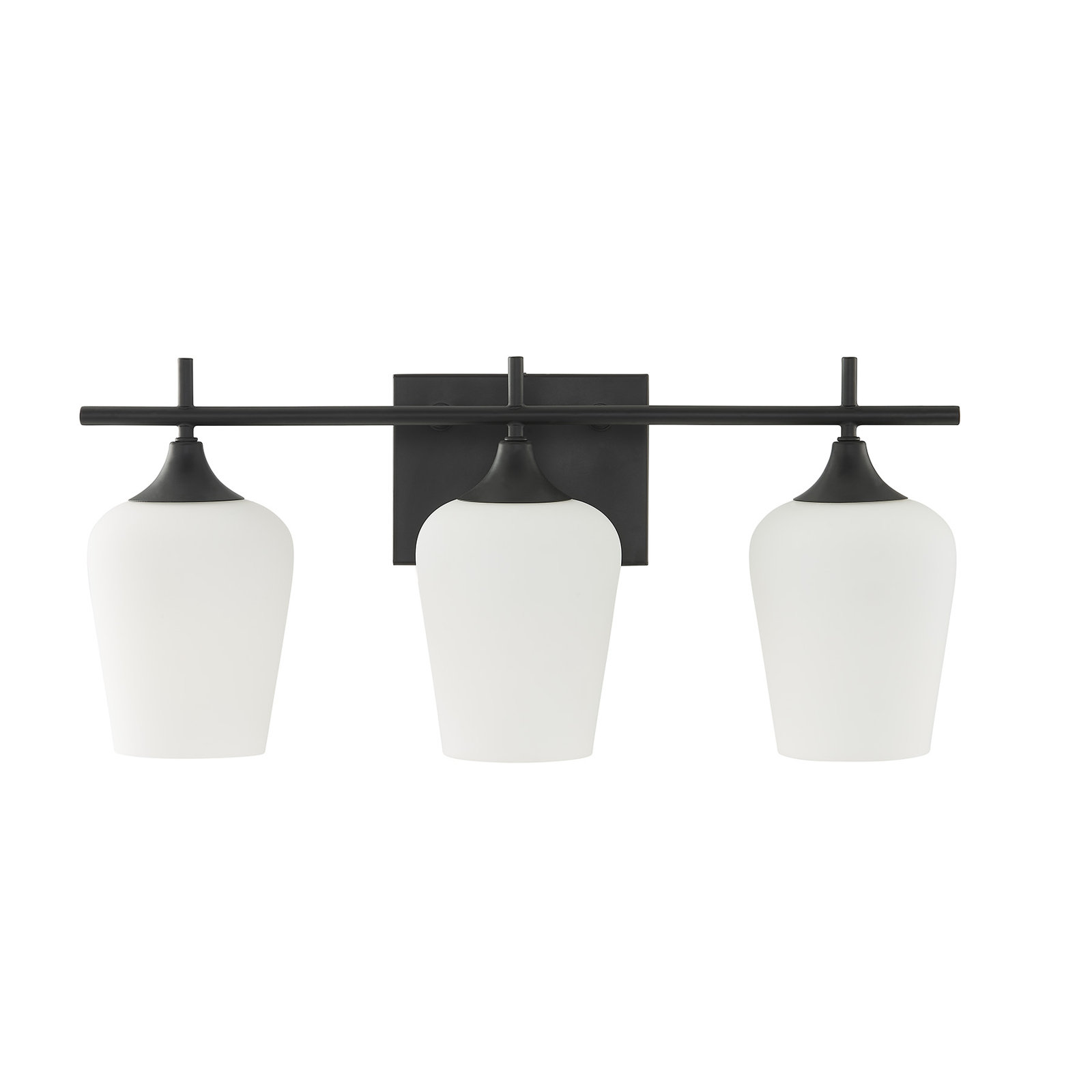 Breena 3-Light Dimmable Vanity Light, White, Matte Black