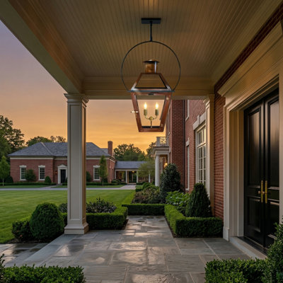 Bourbon Street 19" Hanging Copper Lantern – Electric Indoor & Outdoor Lantern with Yoke Bracket