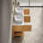 Sharma 60" Bathroom Vanity&Sinks, Freestanding Plywood Storage Cabinet With 4 Bamboo Texture Doors&Open Shelf, 2 Marble Pattern Ceramic Basins&Carrara White Sintered Stone Top, Woodgrain Color-558240725