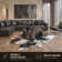 Tapis noir en cuir de vache Charline