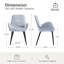 Chaise de salle à manger rembourrée moderne à accoudoirs courbés, chaise d'appoint en tissu texturé avec pieds en bois foncé, chaise de cuisine d'appoint confortable pour la salle à manger-129202971