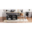 Grey Kitchen Island With 7 Removable Wheels & Drawer 44"X19.75" Lockable Dining Table -