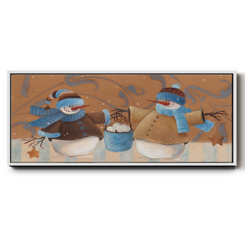 Snowball Bucket- Framed Canvas