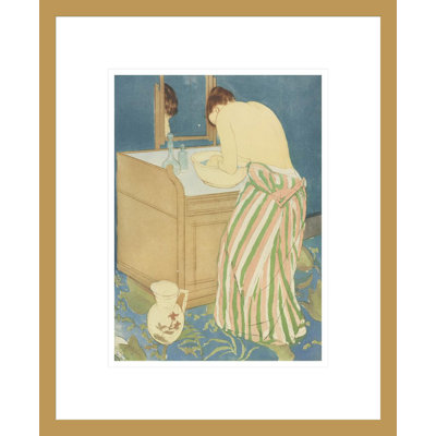 «Woman Bathing» par Mary Cassatt, impression giclée sur cadre
