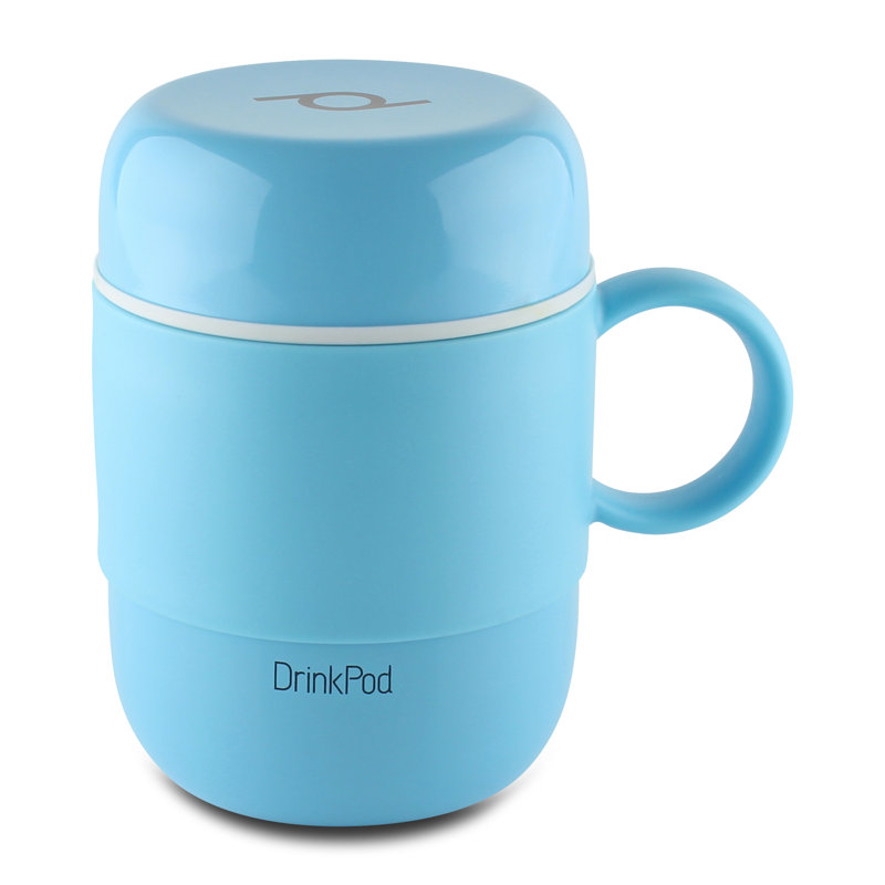 Grunwerg Drink Pod Stainless Steel Travel Mug, Blue