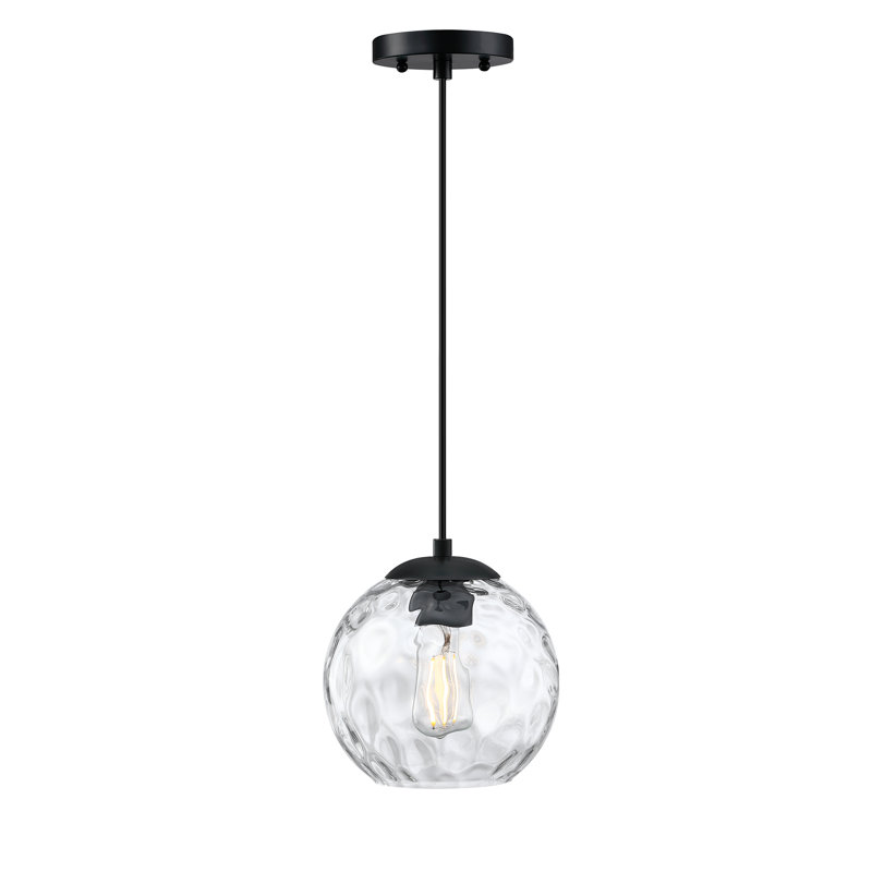 Luminaire suspendu en forme de globe à 1 lumière Koontz, Noir