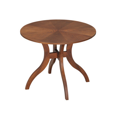 Walnut Round Dining Table 39.4" – Traditional Solid Wood Legs, Timeless Elegance, Ideal Focal Point For Family Gatherings