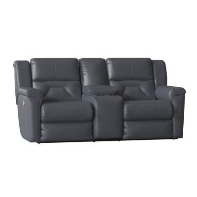 Pandora 81'' Leather Reclining Loveseat