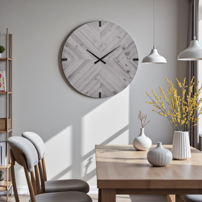 Xyric Round Grey Contemporary Modern 30" Wall Clock