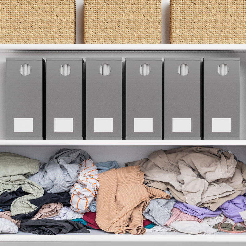 6-Pack Bed Sheet Organizers and Storage, Foldable Linen Closet Sheet Keepers with Window, Extra Large (Queen & King Size) Bedding Organizer Containers