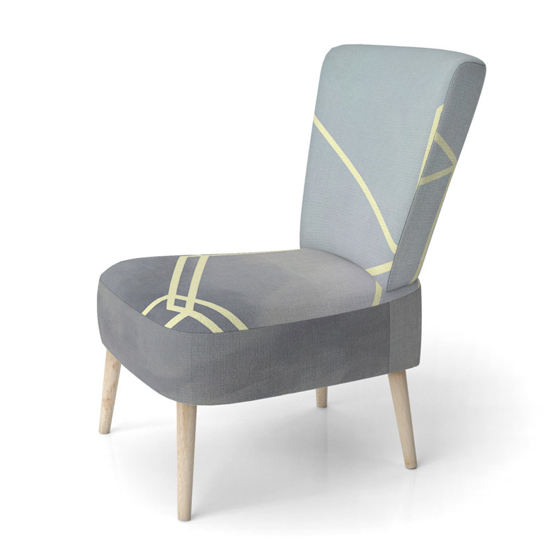 Chaise d'appoint, motif floral beige tapissé - motif floral beige II, gris