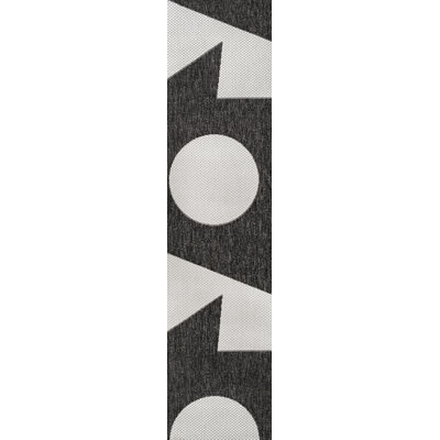 Orbie Modern Geometric Abstract Two-Tone Black/Cream Indoor/Outdoor Rug