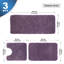 Ensemble de tapis de salle de bain mauve à poils longs 3 pièces mauve, ensembles de tapis de salle de bain à absorption d'eau rapide pour douche, meuble-lavabo et base de toilette-1914804557