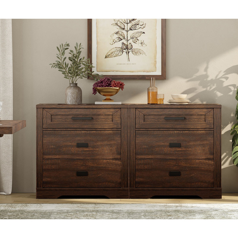 Commode 6 tiroirs Glenford, Brun