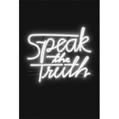 «Neon Speak the Truth» par David Brown - cadre texturé sur toile
