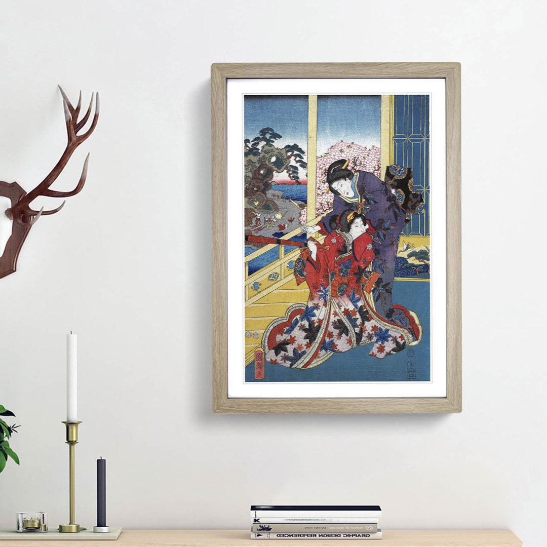 The Flower of Akashi by Utagawa Kuniteru - Framed Print