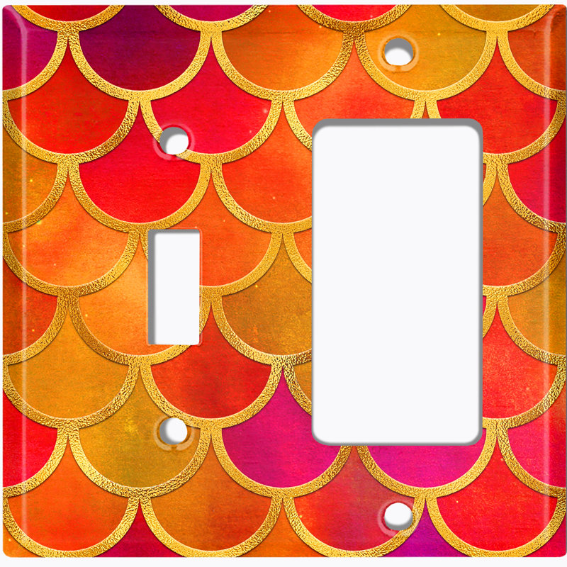 Plaque murale 2 bandes Mermaid, Rouge/jaune