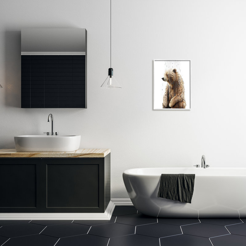 «Stupell Industries Bear Shower Splash», art de la giclée par Annalisa Latella, H 20 po x l 16 po x P 1,5 po