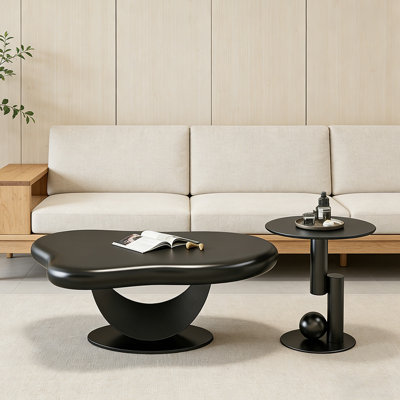 Table basse à pieds en métal en forme de nuage