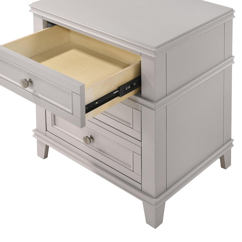 Table de chevet 3 tiroirs avec USB