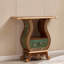 Console 35,43 po en bois massif sculpté et peint à la main