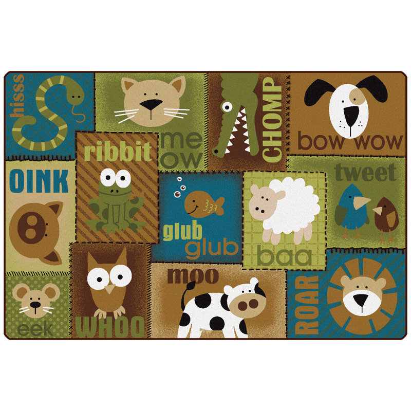 Tapis touffeté Animal Sounds Kidsoft ™, Rectangle 4 pi x 6 pi