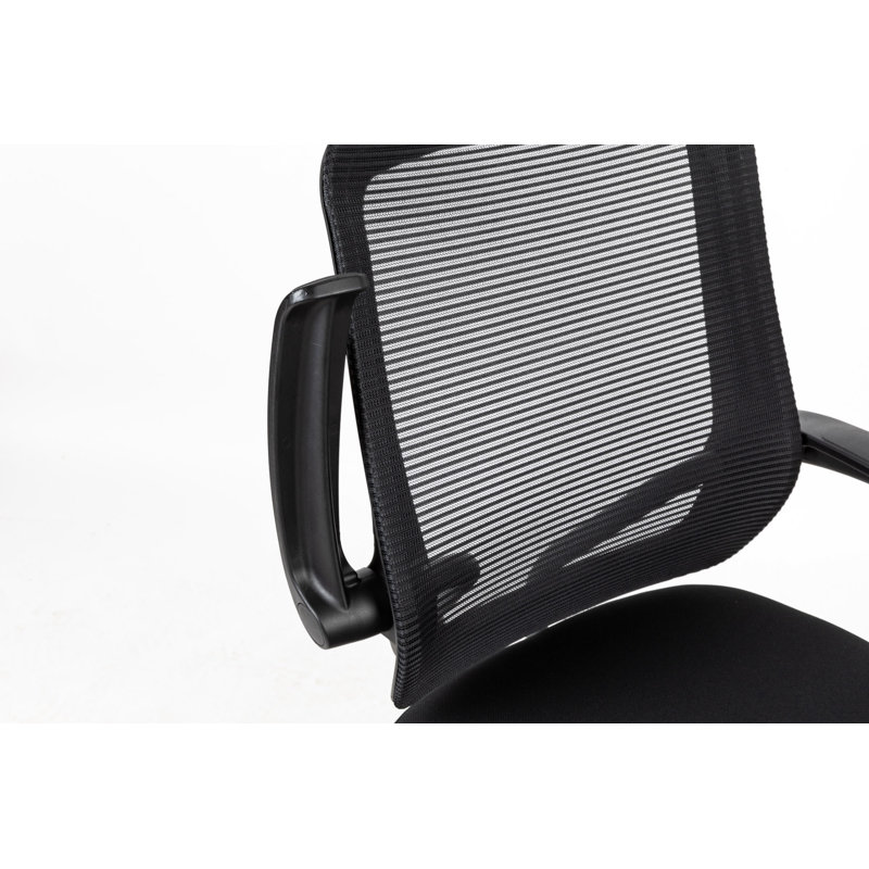 Chaise de bureau mi-tâche avec accoudoirs relevables, Noir